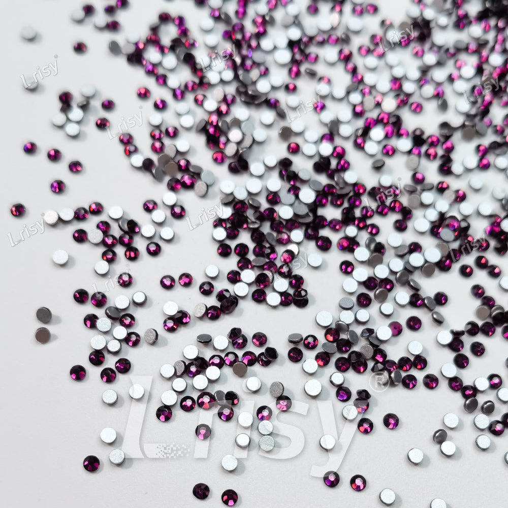 1.9-2.1mm Dark Purple Flat back Rhinestones FBRS009
