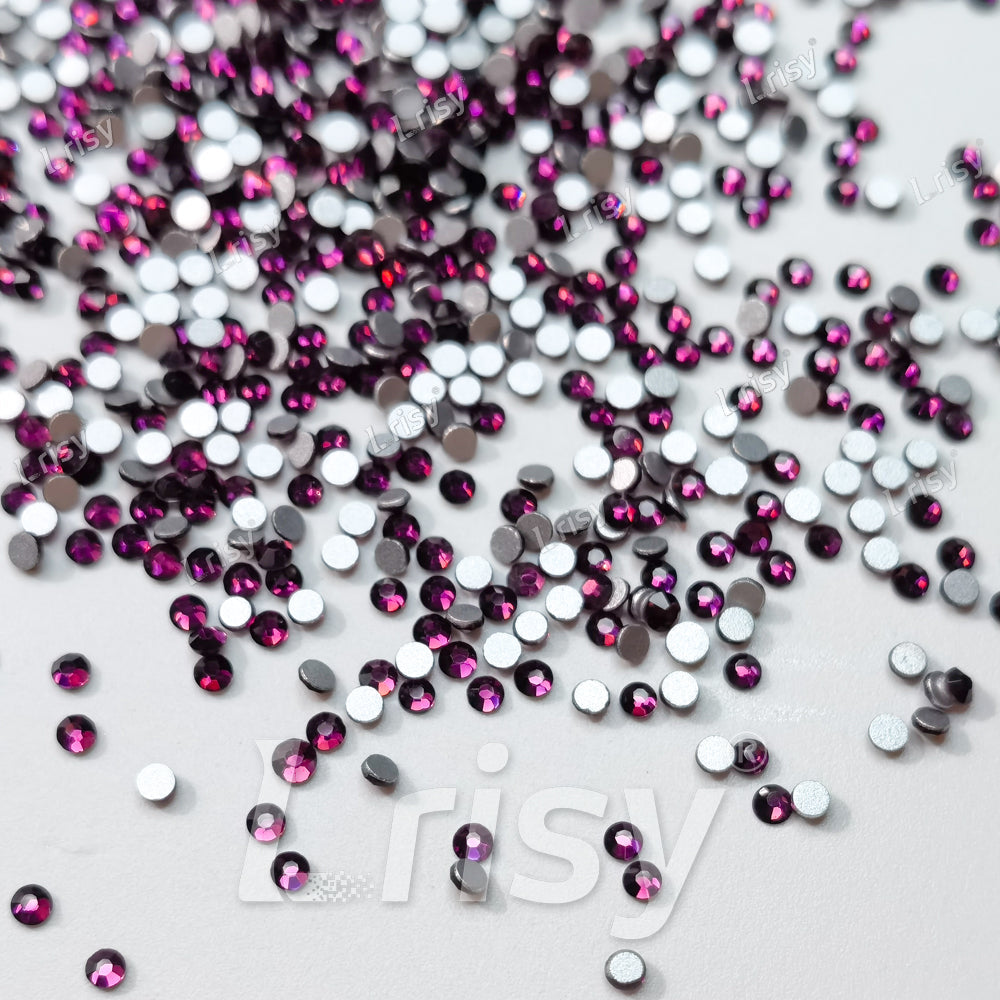 1.9-2.1mm Dark Purple Flat back Rhinestones FBRS009