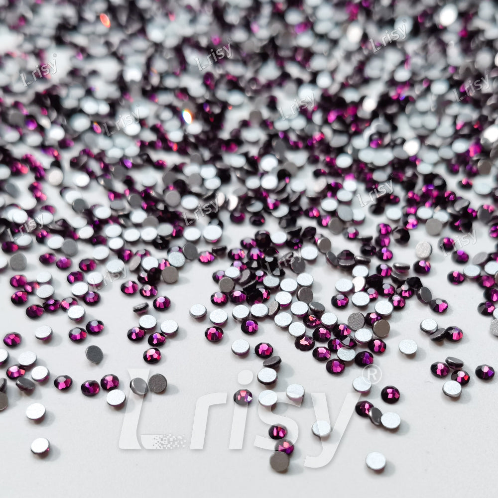1.9-2.1mm Dark Purple Flat back Rhinestones FBRS009