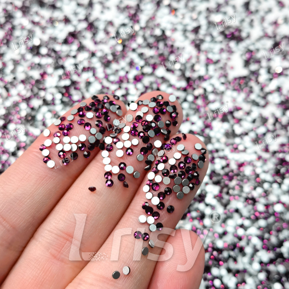 1.9-2.1mm Dark Purple Flat back Rhinestones FBRS009