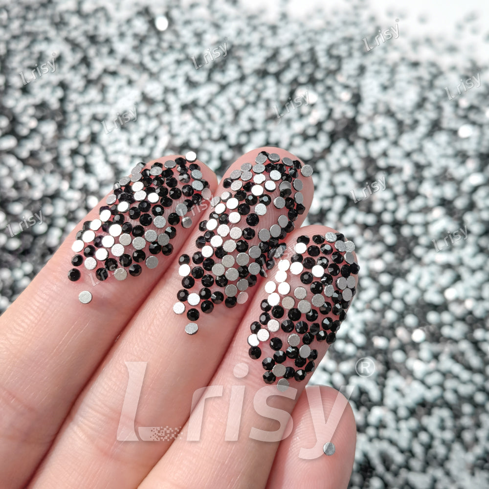 1.9-2.1mm Black Pearl Flat back Rhinestones FBRS011