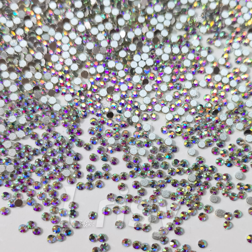 1.9-2.1mm Crystal Iridescent White Flat back Rhinestones FBRS031