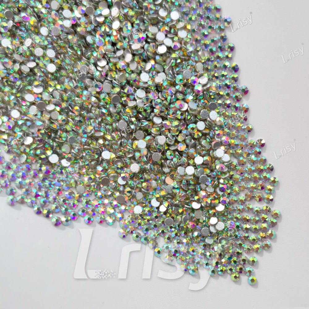 1.9-2.1mm Crystal Iridescent White Flat back Rhinestones FBRS031