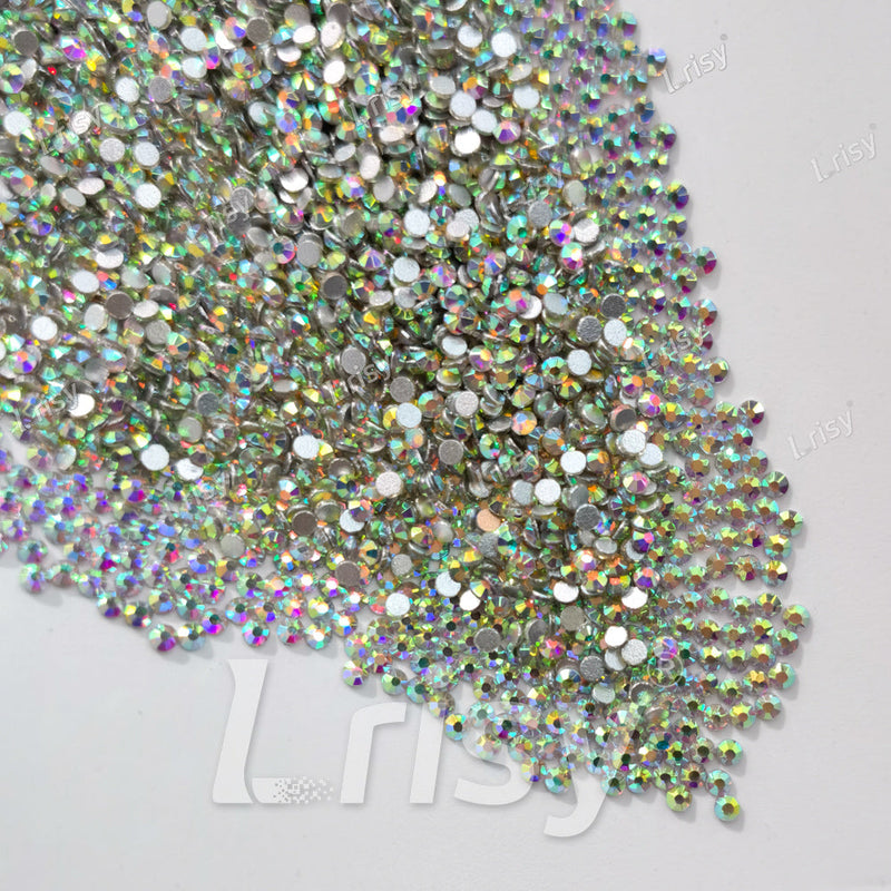 1.9-2.1mm Crystal Iridescent White Flat back Rhinestones FBRS031