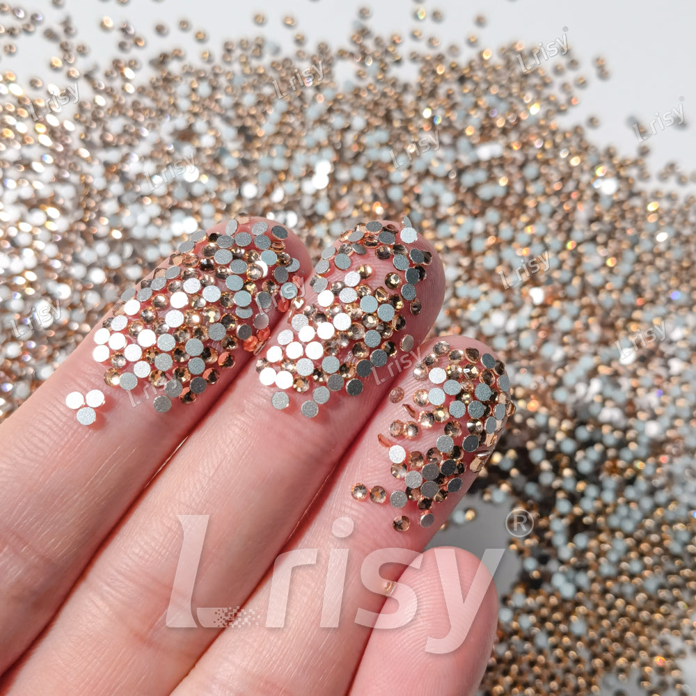 1.9-2.1mm Champagne Gold Flat Back Rhinestones FBRS022