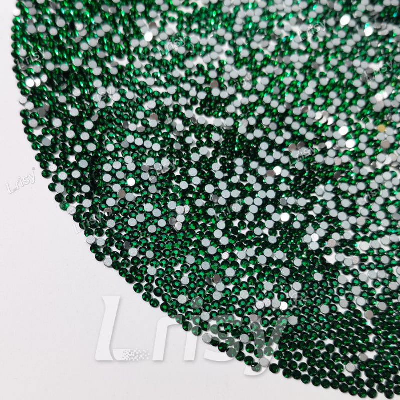 1.9-2.1mm Emerald Green Flat Back Rhinestones FBRS006