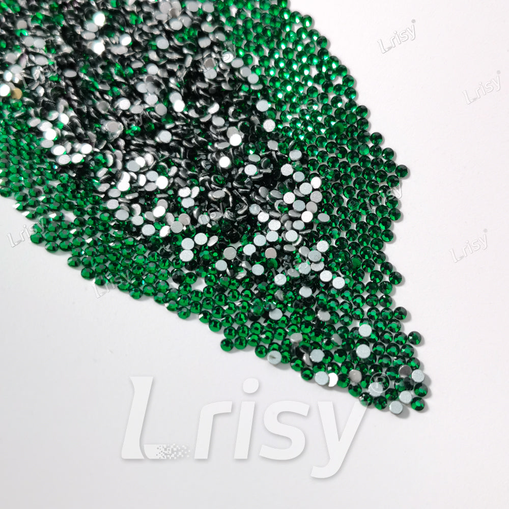 1.9-2.1mm Emerald Green Flat Back Rhinestones FBRS006