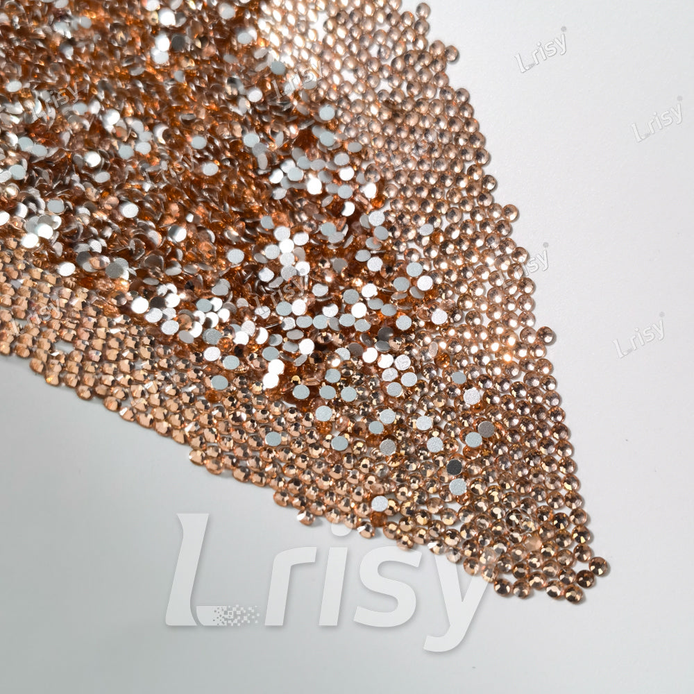 1.9-2.1mm Champagne Gold Flat Back Rhinestones FBRS022