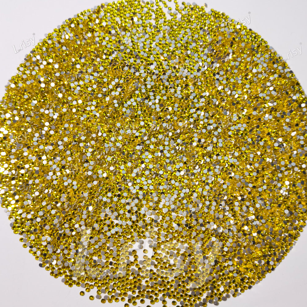1.9-2.1mm Lemon Yellow Flat Back Rhinestones FBRS016