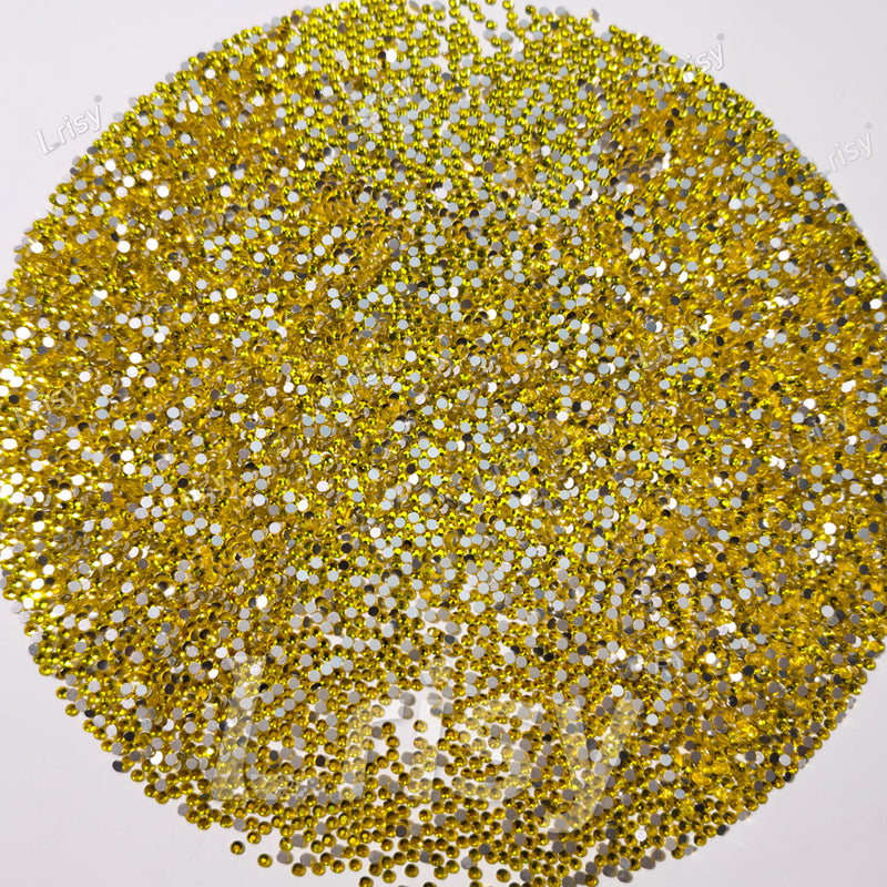 1.9-2.1mm Lemon Yellow Flat Back Rhinestones FBRS016