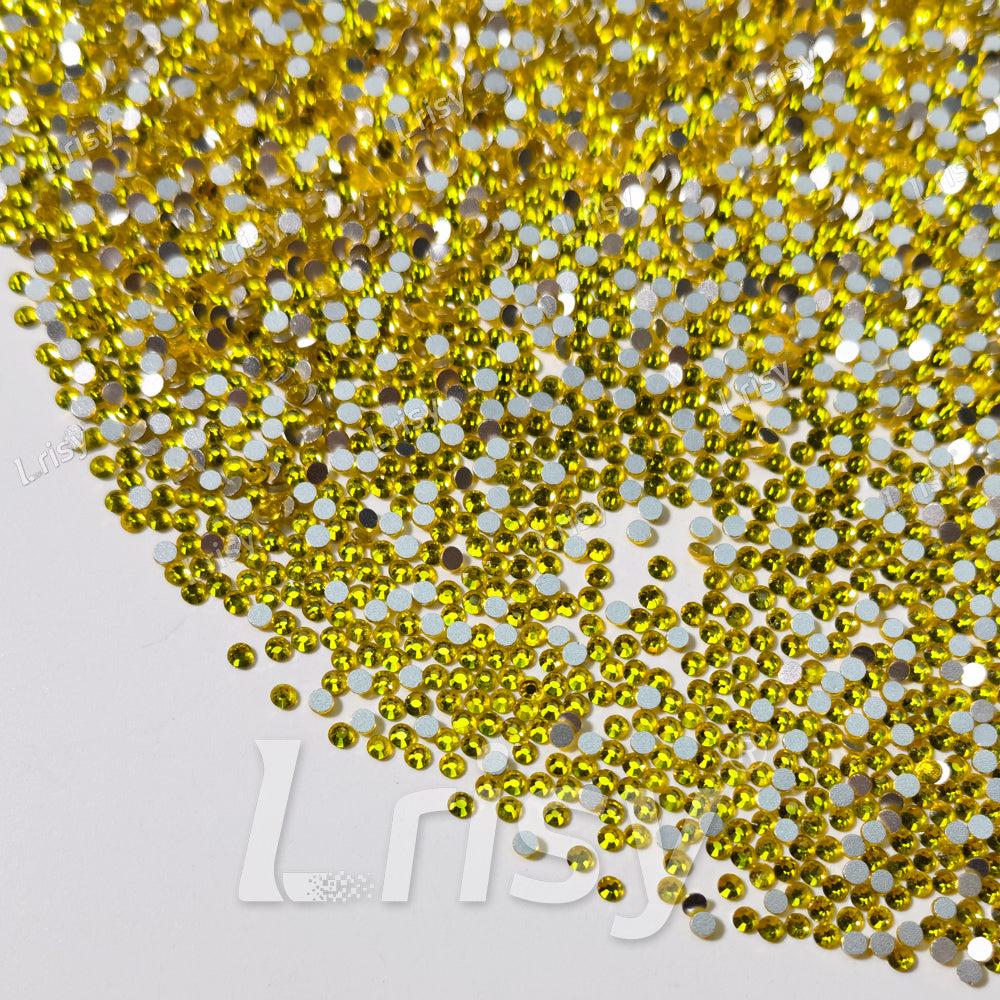 1.9-2.1mm Lemon Yellow Flat Back Rhinestones FBRS016
