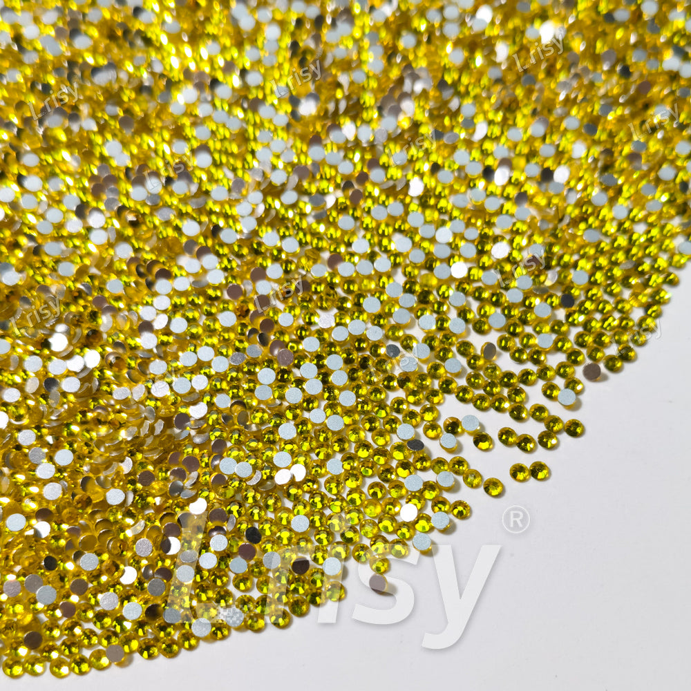 1.9-2.1mm Lemon Yellow Flat Back Rhinestones FBRS016