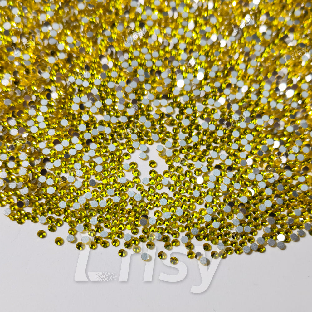 1.9-2.1mm Lemon Yellow Flat Back Rhinestones FBRS016