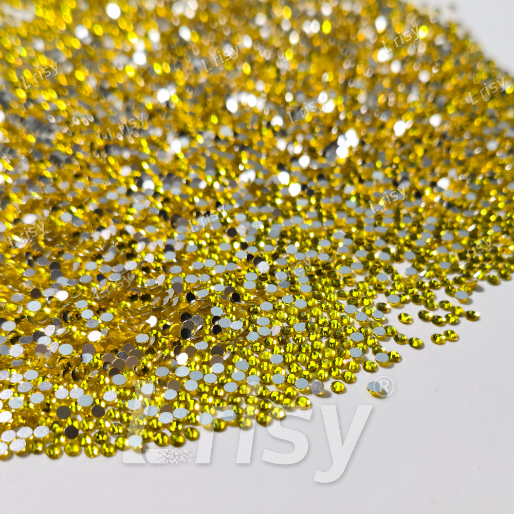 1.9-2.1mm Lemon Yellow Flat Back Rhinestones FBRS016