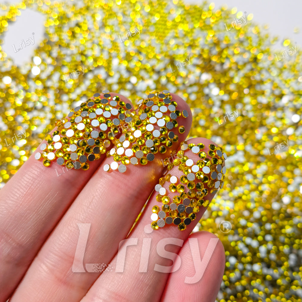 1.9-2.1mm Lemon Yellow Flat Back Rhinestones FBRS016