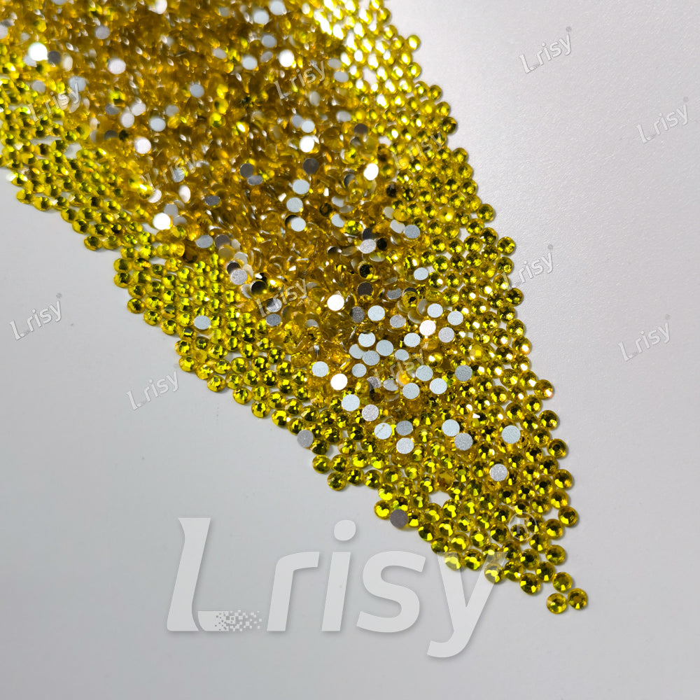 1.9-2.1mm Lemon Yellow Flat Back Rhinestones FBRS016