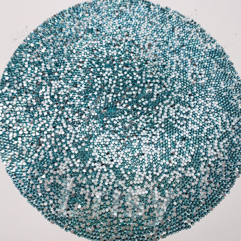 1.9-2.1mm Lake Blue (Aquamarine) Flat Back Rhinestones FBRS004