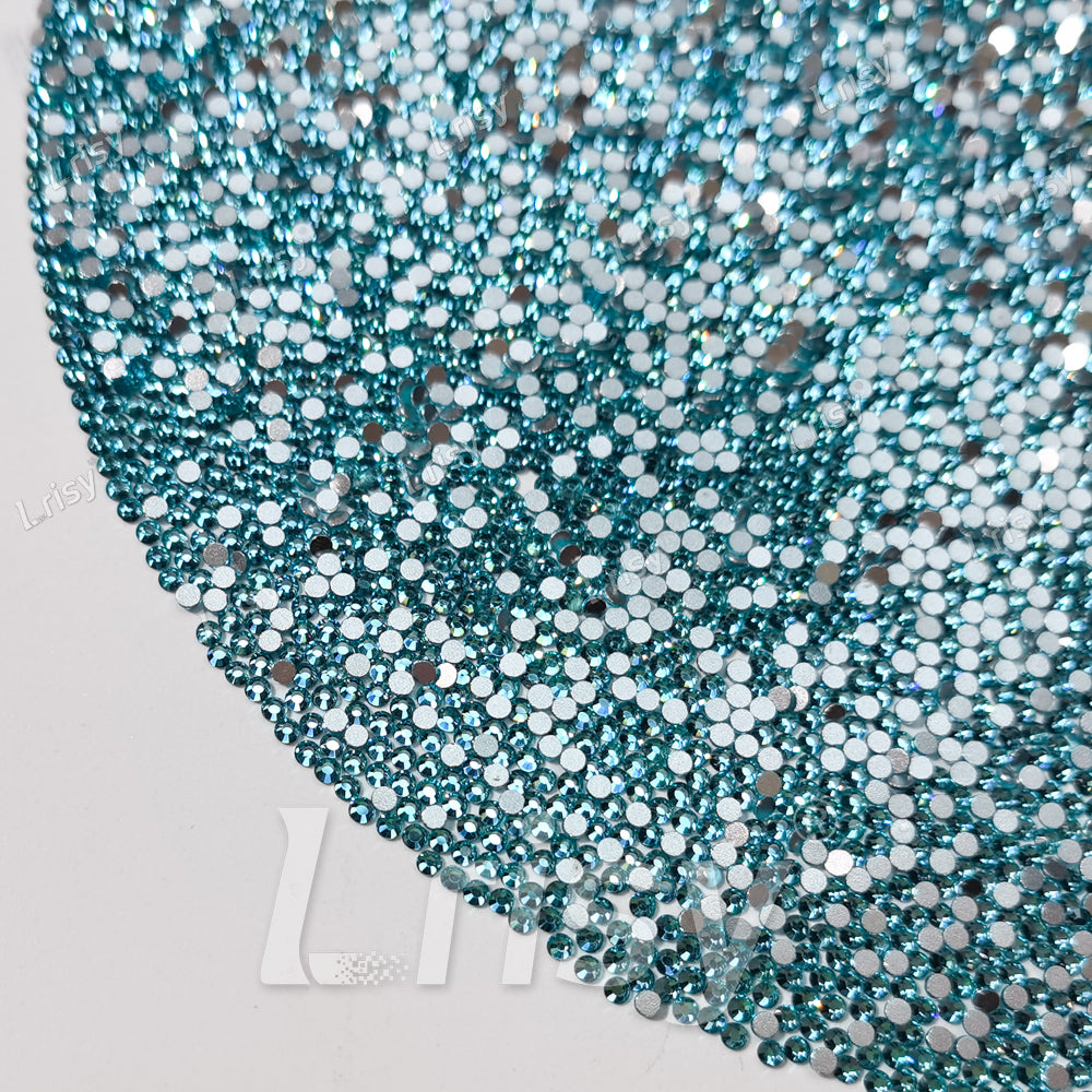 1.9-2.1mm Lake Blue (Aquamarine) Flat Back Rhinestones FBRS004