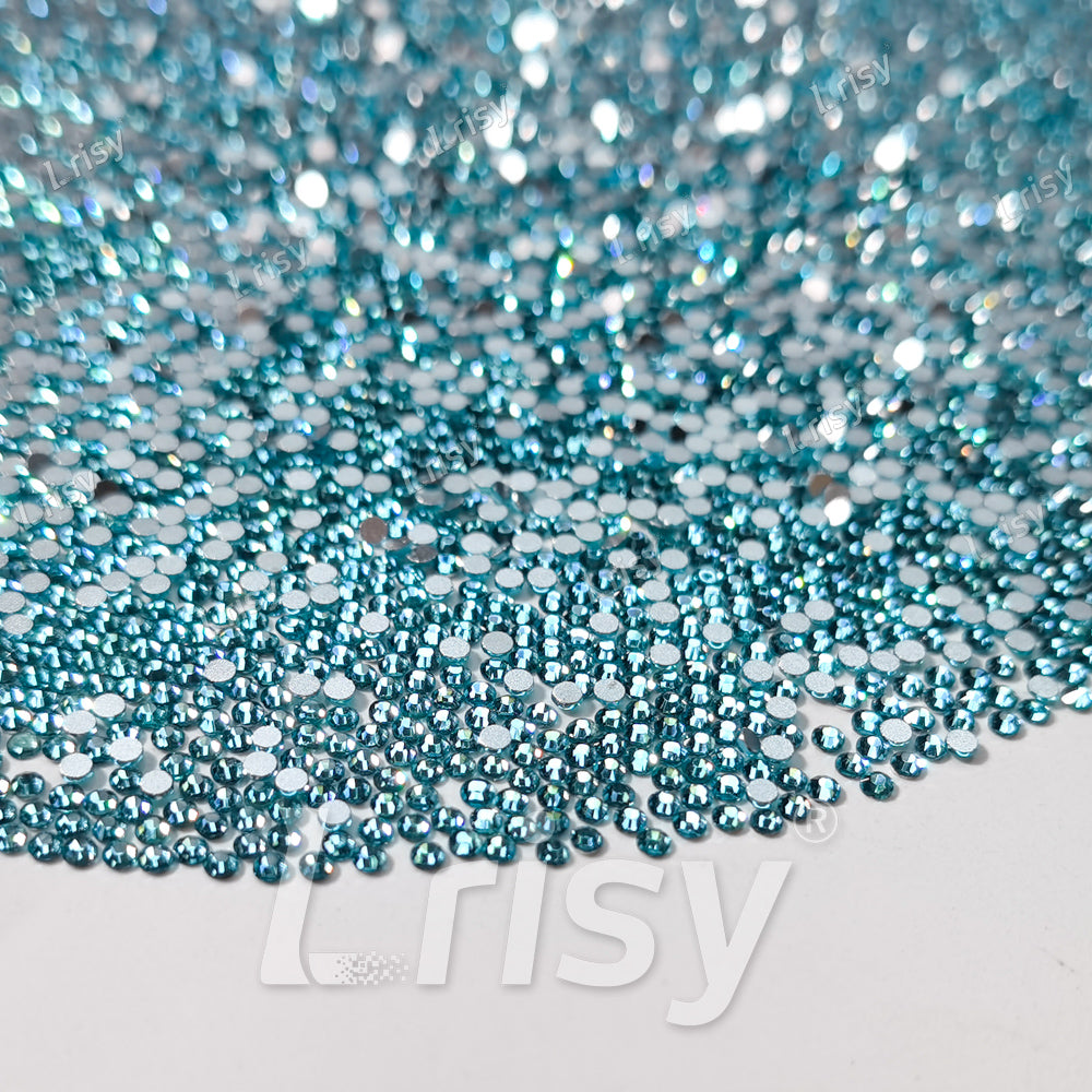 1.9-2.1mm Lake Blue (Aquamarine) Flat Back Rhinestones FBRS004