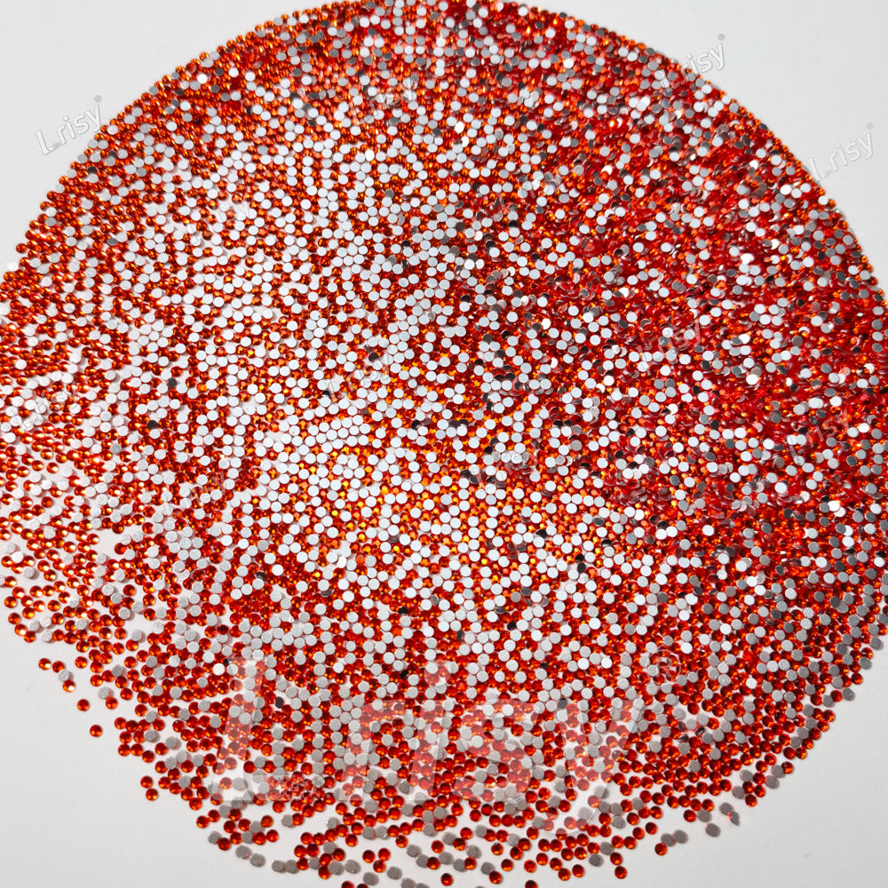 1.9-2.1mm Orange Red Flat Back Rhinestones FBRS018