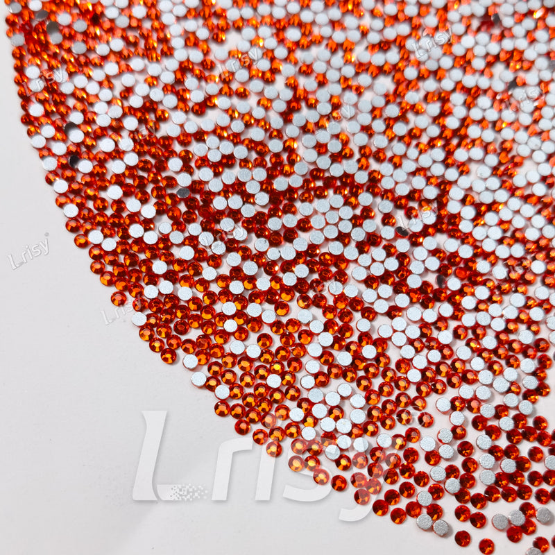 1.9-2.1mm Orange Red Flat Back Rhinestones FBRS018