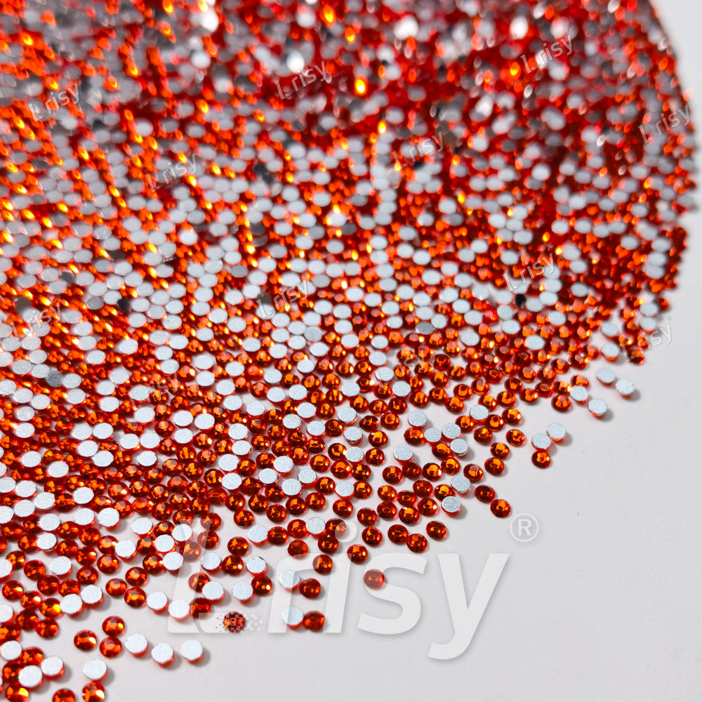 1.9-2.1mm Orange Red Flat Back Rhinestones FBRS018