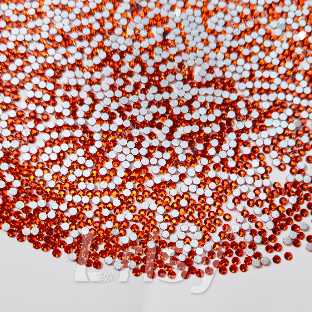 1.9-2.1mm Orange Red Flat Back Rhinestones FBRS018