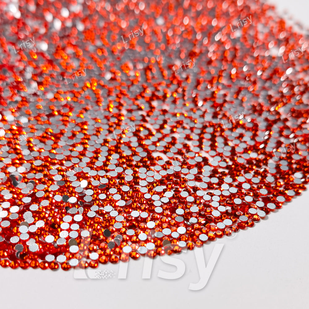1.9-2.1mm Orange Red Flat Back Rhinestones FBRS018