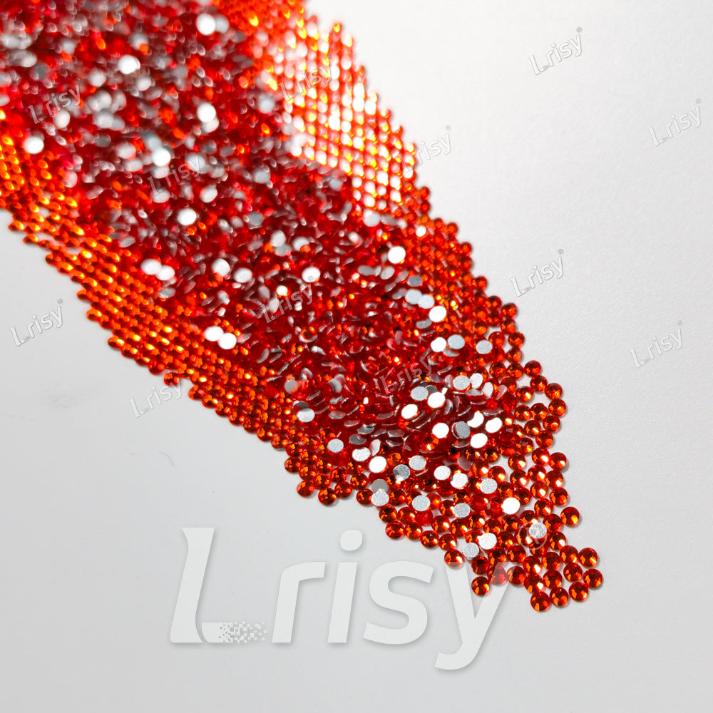 1.9-2.1mm Orange Red Flat Back Rhinestones FBRS018