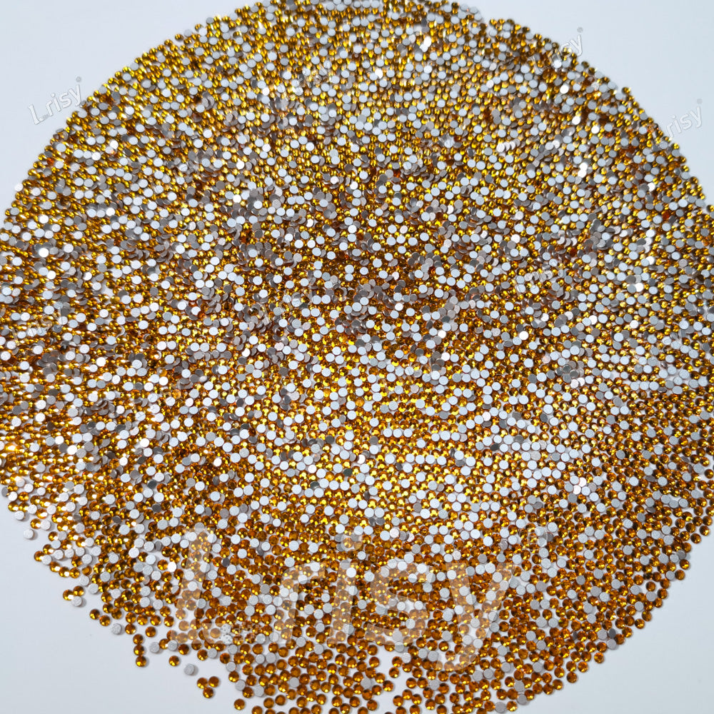 1.9-2.1mm Golden Yellow Flat Back Rhinestones FBRS013