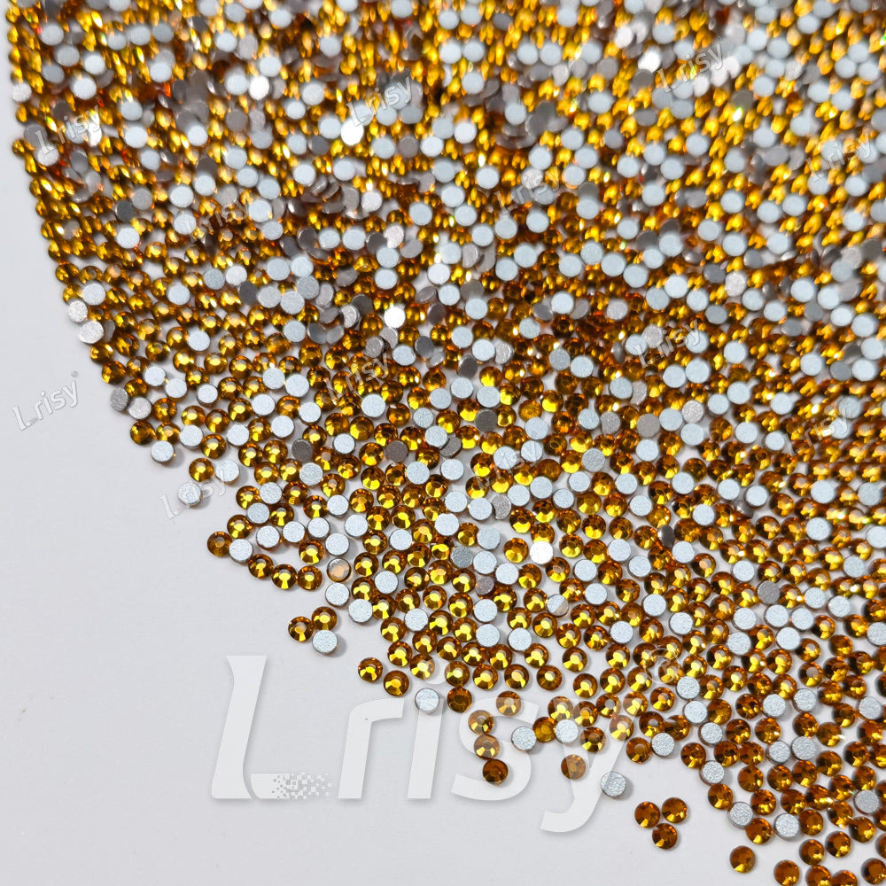 1.9-2.1mm Golden Yellow Flat Back Rhinestones FBRS013