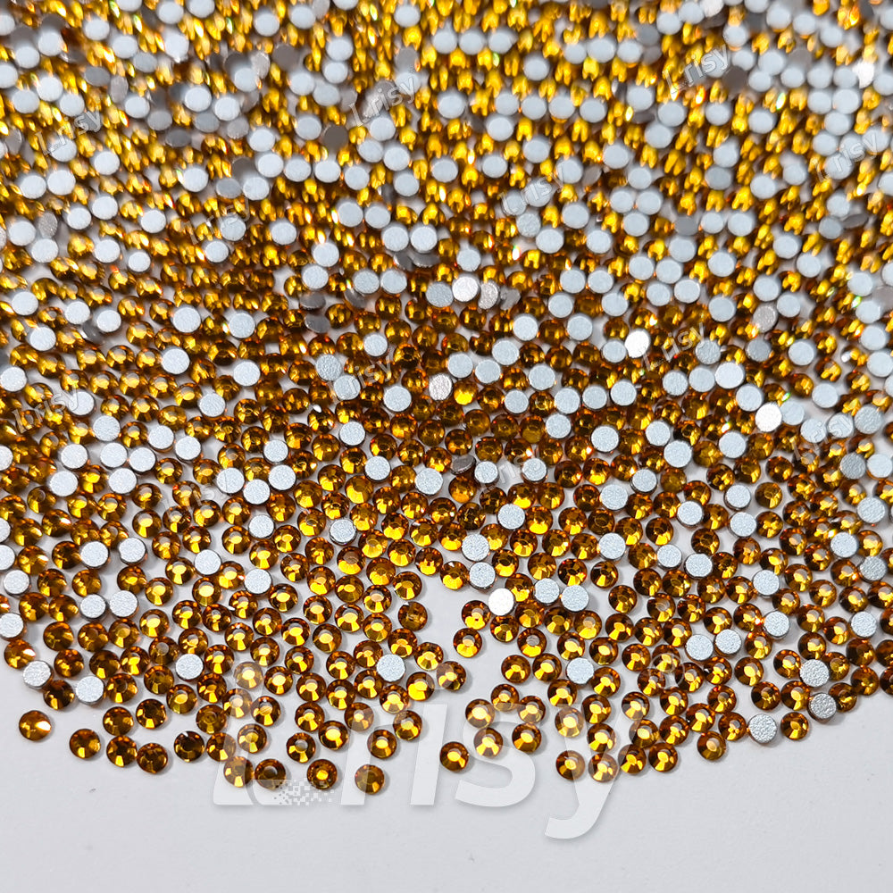 1.9-2.1mm Golden Yellow Flat Back Rhinestones FBRS013