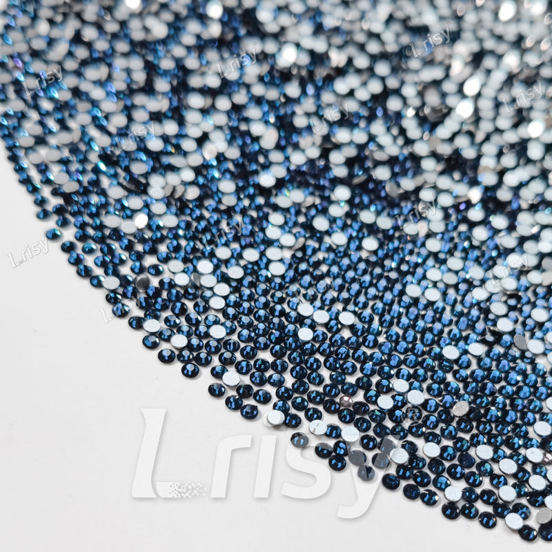 1.9-2.1mm Inky Blue Flat Back Rhinestones FBRS020