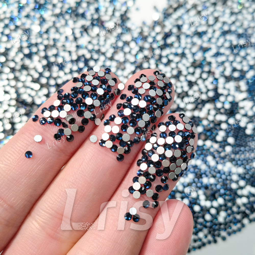 1.9-2.1mm Inky Blue Flat Back Rhinestones FBRS020