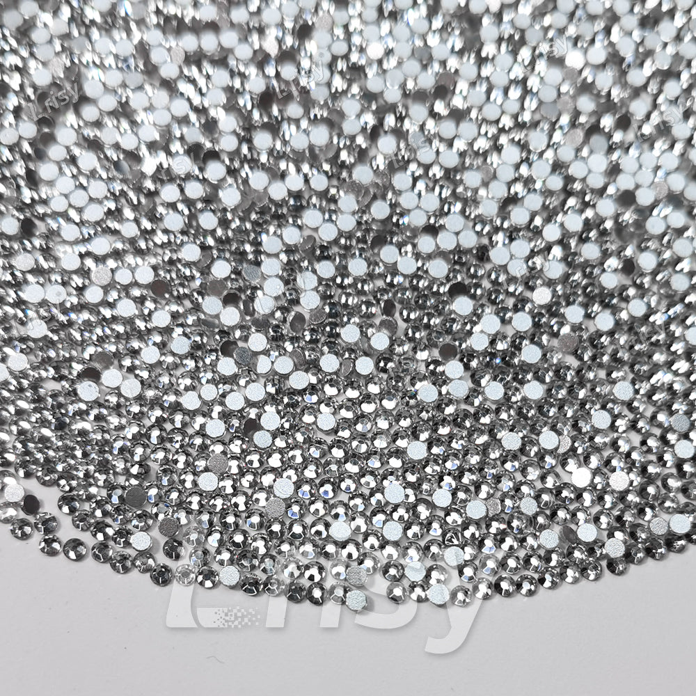 1.9-2.1mm Silver White Flat Back Rhinestones FBRS001