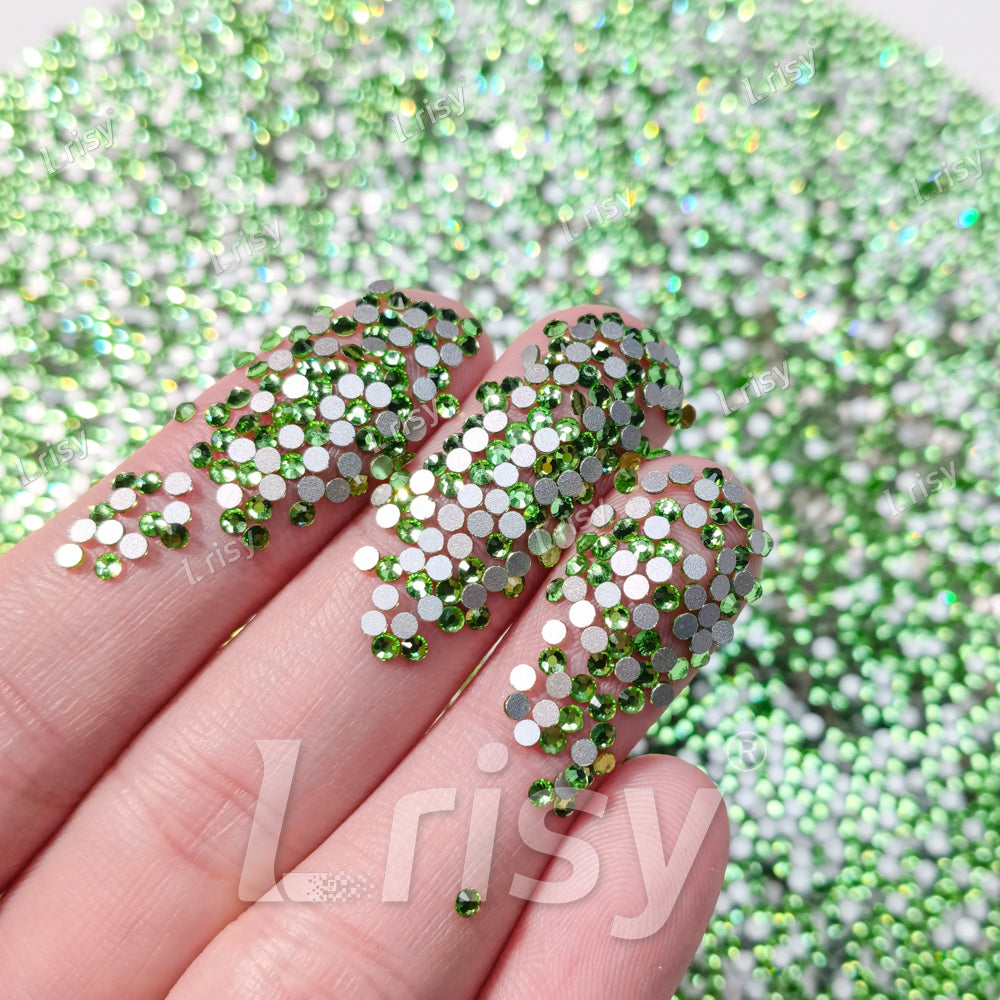 1.9-2.1mm Light Green Flat Back Rhinestones FBRS007