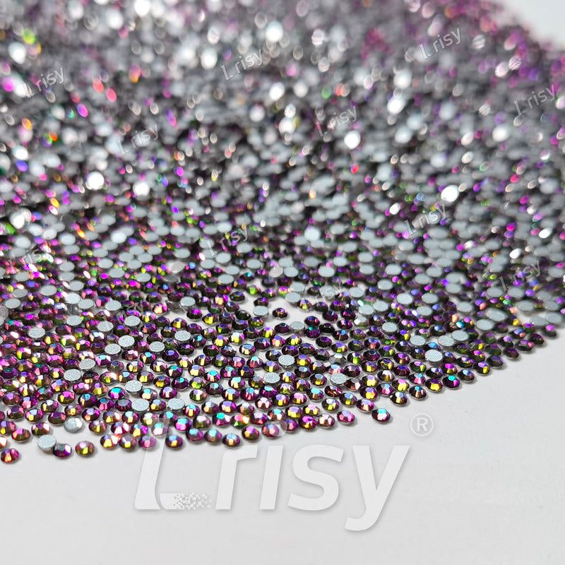 1.9-2.1mm Flame Green To  Purple Flat back Rhinestones FBRS042