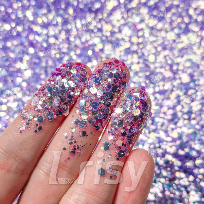 Fluorescent Mauve (Light Purple) General Mixed Iridescent Glitter BBS003