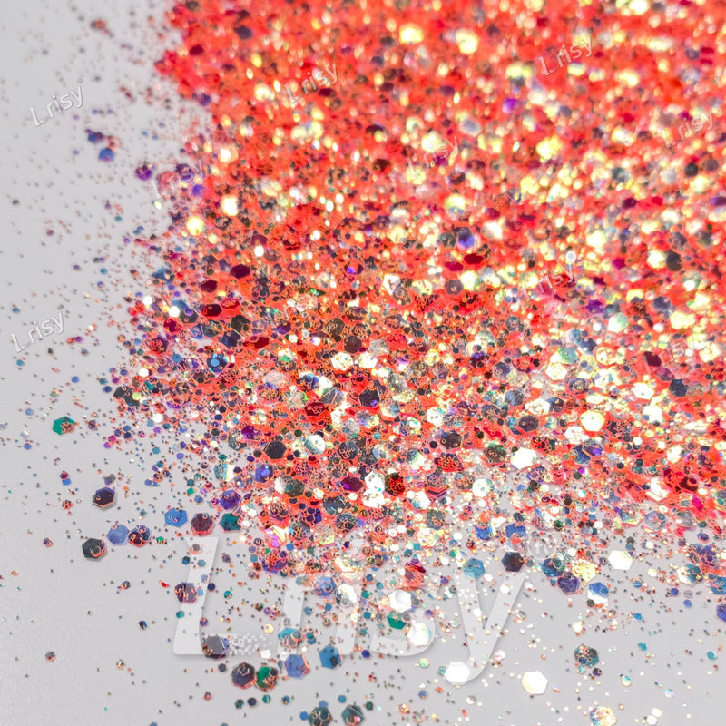 Fluorescent Carrot Orange General Mixed Iridescent Glitter BBS002