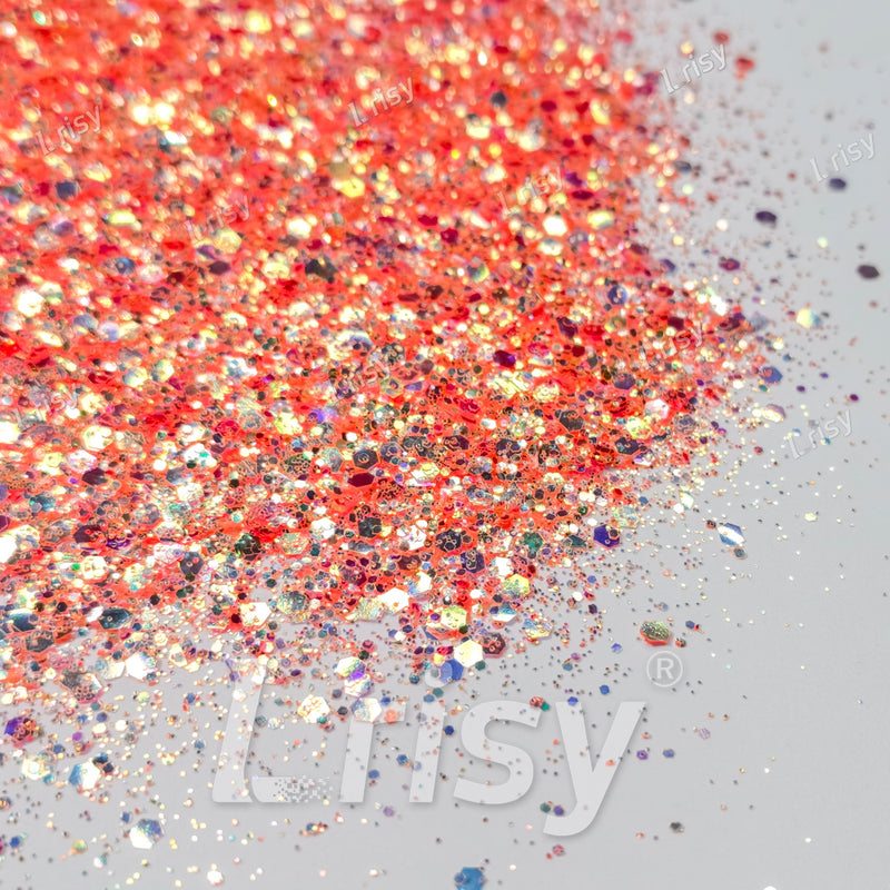 Fluorescent Carrot Orange General Mixed Iridescent Glitter BBS002
