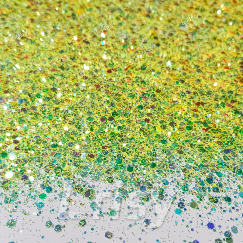 Fluorescent Lemon Yellow General Mixed Iridescent Glitter BBS005