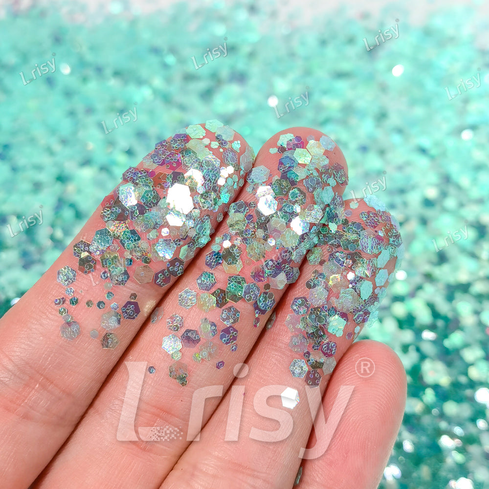 Fluorescent Mint General Mixed Iridescent Glitter BLC25