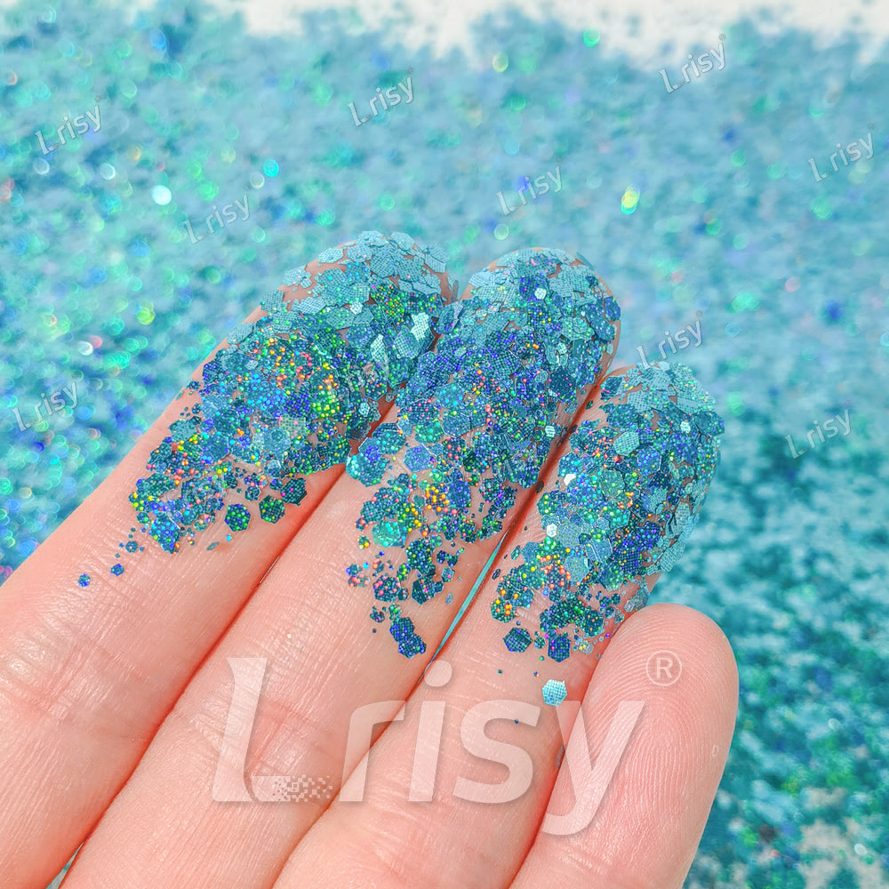 Starlight Holographic Lake Blue General Mixed Glitter GLB0711