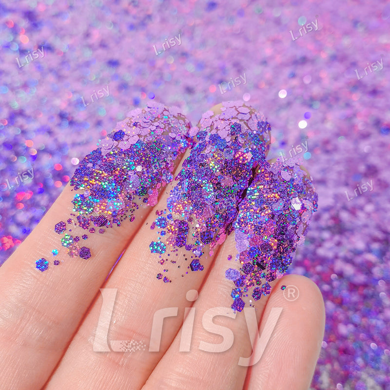 Starlight Holographic Violet General Mixed Glitter GLB0806
