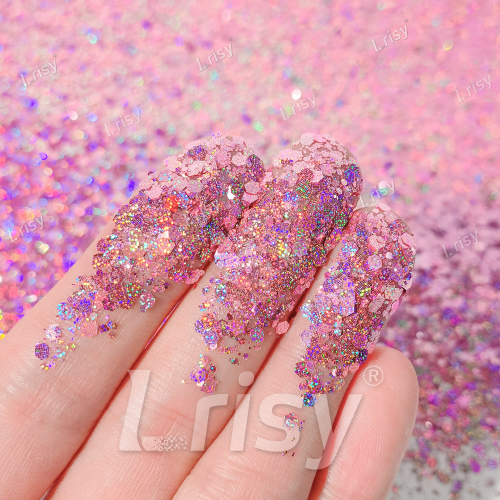 Starlight Holographic Pink General Mixed Glitter GLB0920