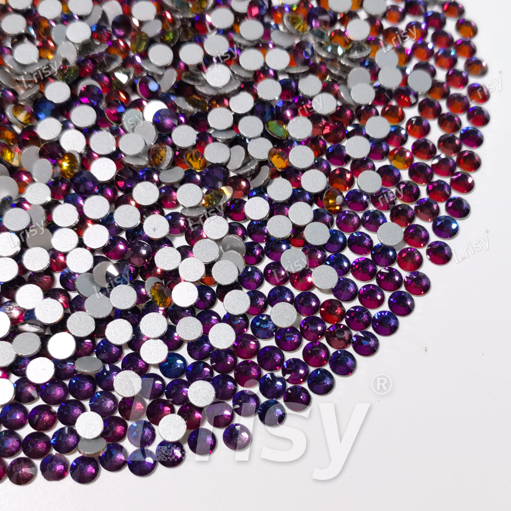 4.6-4.8mm Iridescent Blue To Purple Flat back Rhinestones FBRS033