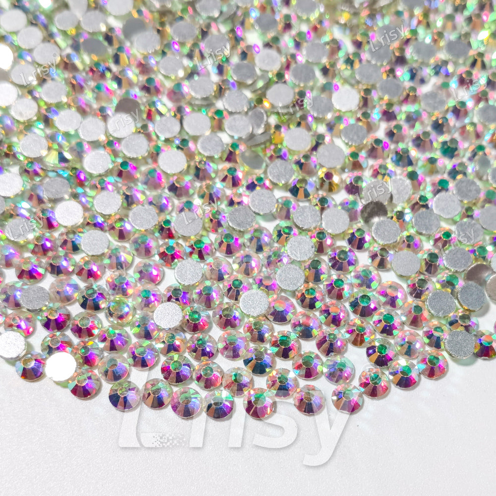 Iridescent Rhinestone 4.6-4.8mm Crystal Iridescent Flat back Rhinestones FBRS031