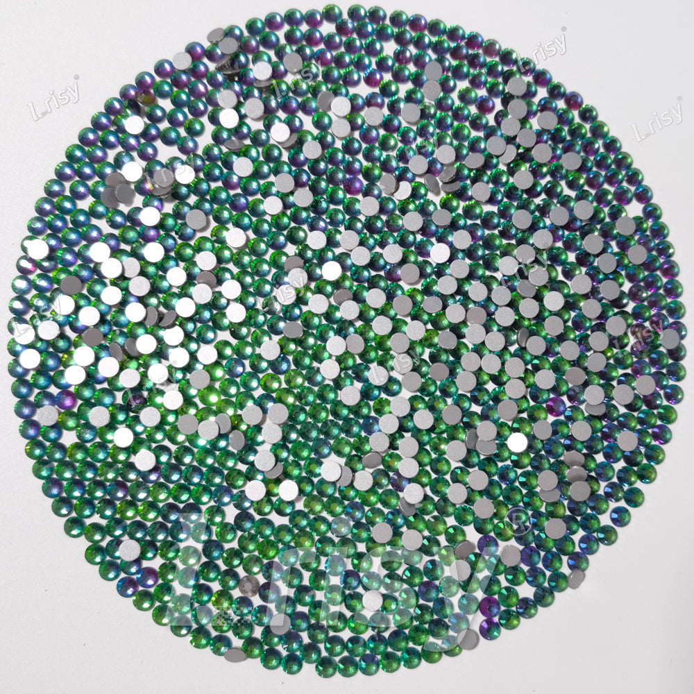 4.6-4.8mm Flame Green To Purple Flat back Rhinestones FBRS042