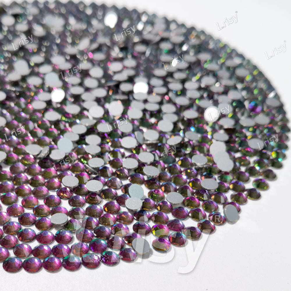 4.6-4.8mm Flame Green To Purple Flat back Rhinestones FBRS042