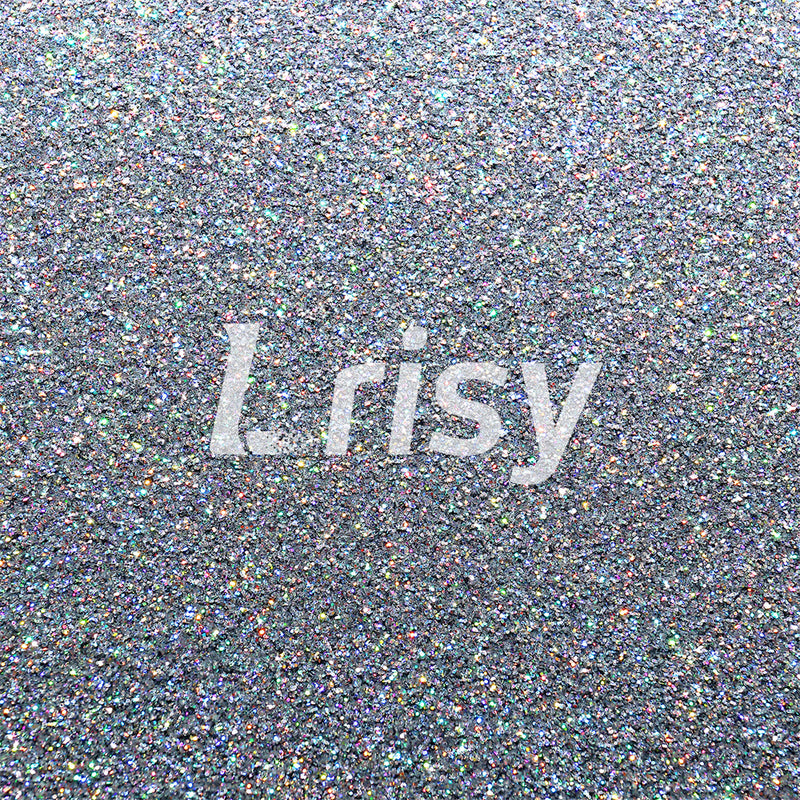 Lrisy Holographic Extra Fine Glitter Powder with Shaker Lid 140g/4.5oz (Ultra Thin Holographic Silver/LB0100)